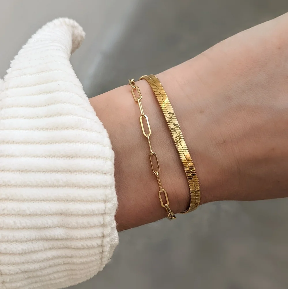 Gold Filled Herringbone Bracelet - Picture 1 of 3